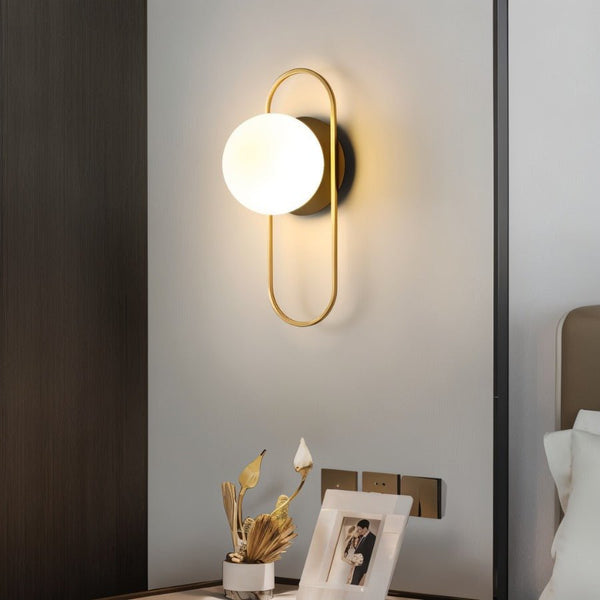 Wandlamp Voor In De Slaapkamer Van Metaal en Glas - wandlampen - detail