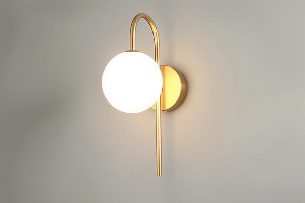 Wandlamp Voor In De Slaapkamer Van Metaal en Glas - wandlampen - materiaaldetail