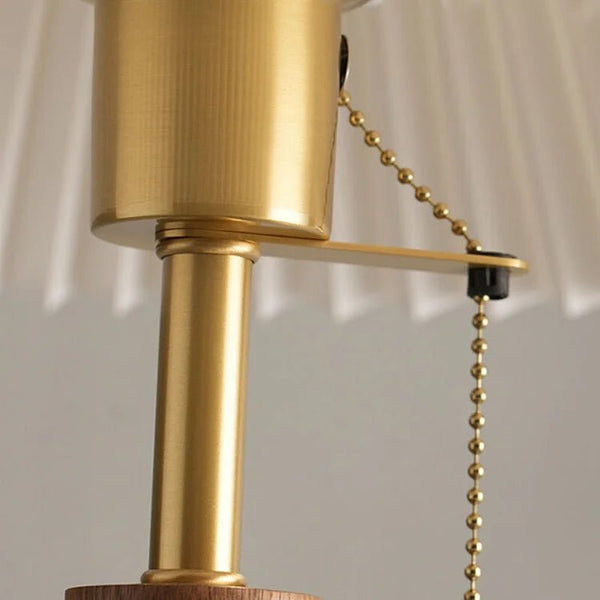 Vintage Geplooid Houten Tafellamp - tafellampen - verlicht
