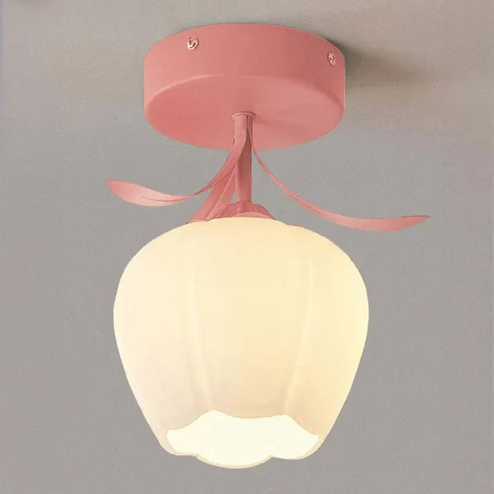 Eenvoudige Tiffany Plafondlamp Met Minibloemen - plafondlamp - verlicht