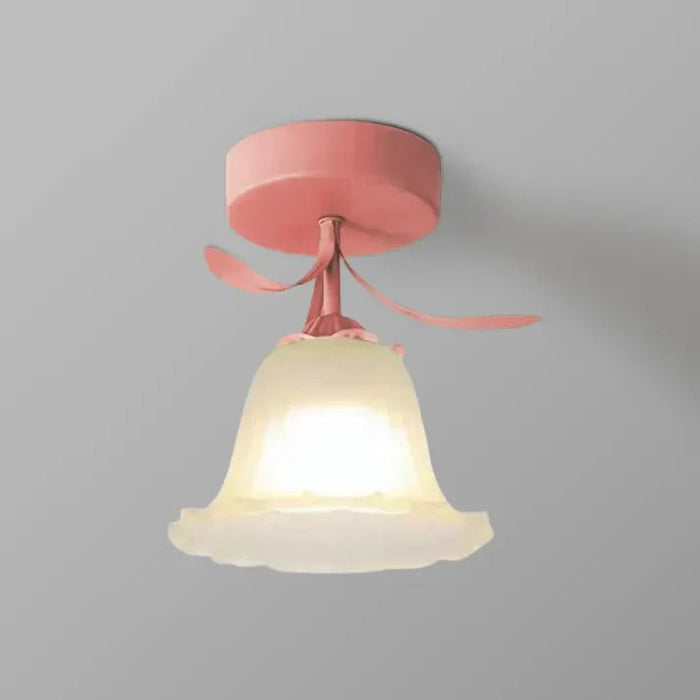Eenvoudige Tiffany Plafondlamp Met Minibloemen - plafondlamp - gemonteerd