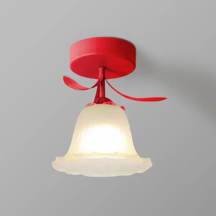 Eenvoudige Tiffany Plafondlamp Met Minibloemen - plafondlamp - in de kamer