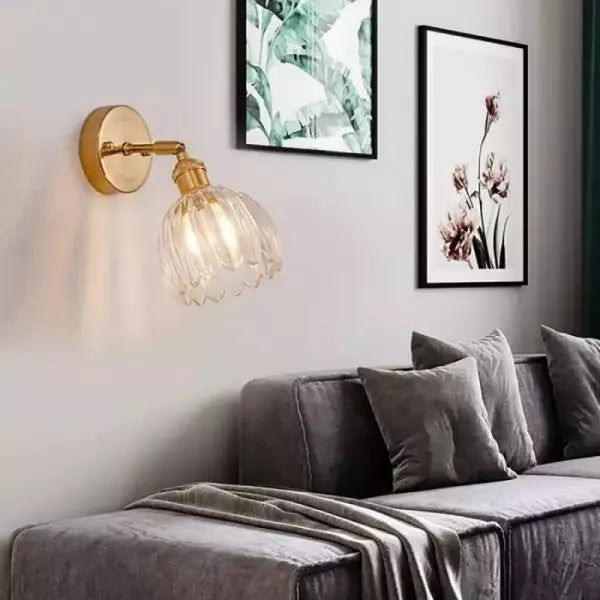 Retro Bloemknop Tulp Glazen Wandlamp - wandlampen - materiaaldetail