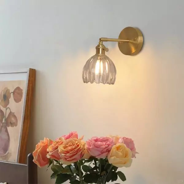 Retro Bloemknop Tulp Glazen Wandlamp - wandlampen - detail