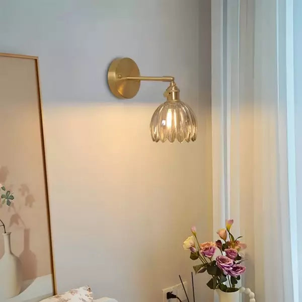 Retro Bloemknop Tulp Glazen Wandlamp - wandlampen - close-up