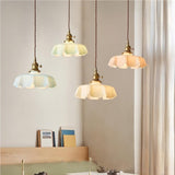 Retro Glazen Bloem Creme Hanglamp