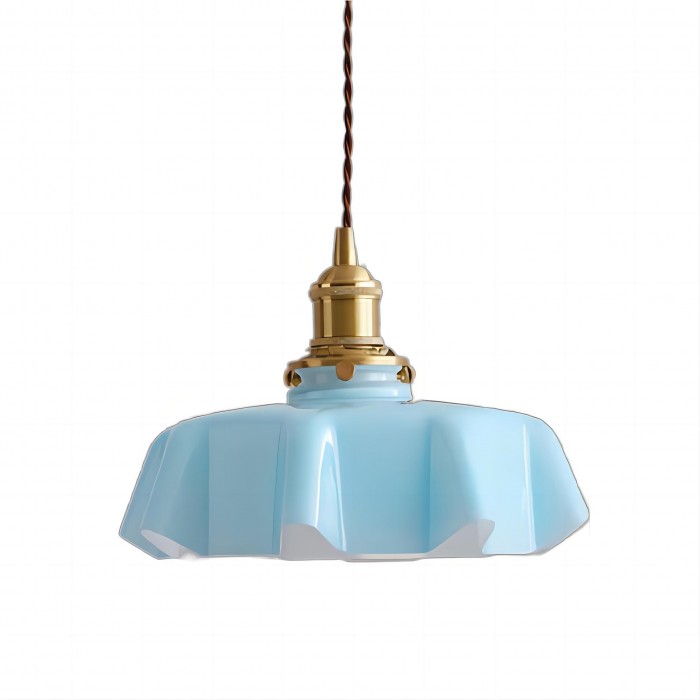Retro Glazen Bloem Creme Hanglamp - hanglampen - detail