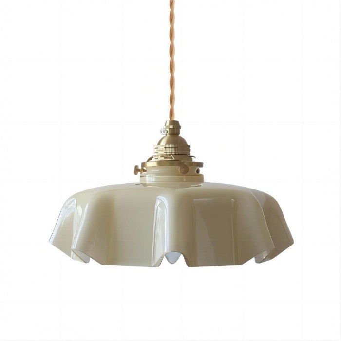 Retro Glazen Bloem Creme Hanglamp