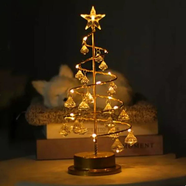 Kristallen Tafellamp In De Vorm Van Een Charmante Kerstboom - tafellampen - gemonteerd