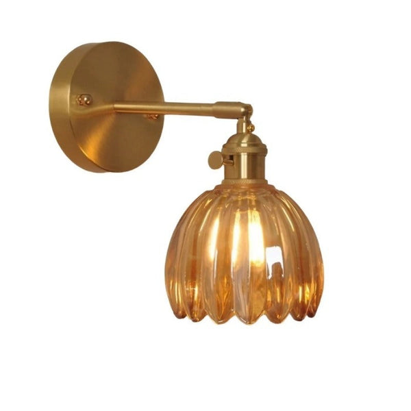 Retro Bloemknop Tulp Glazen Wandlamp - wandlampen - close-up