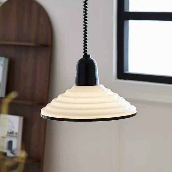 Franse Crème Glazen Wind Hanglamp