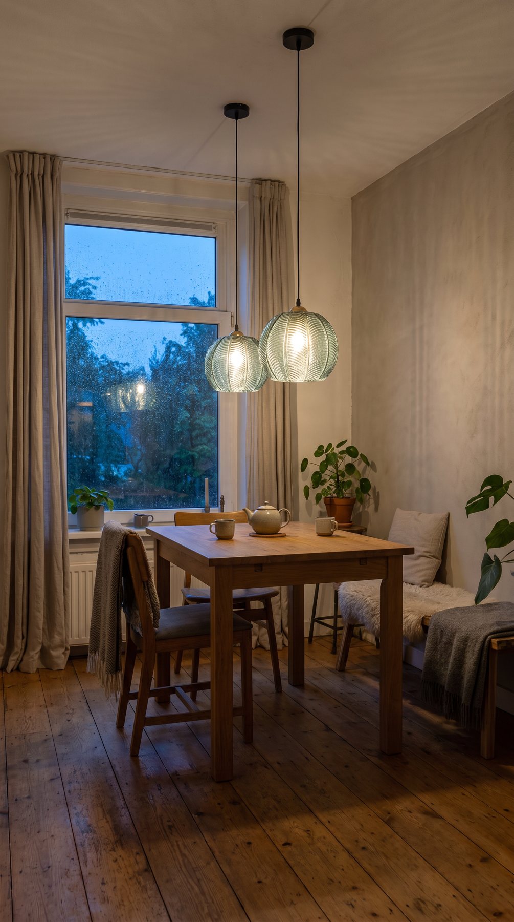 Dezelfde kamer met de lamp aan