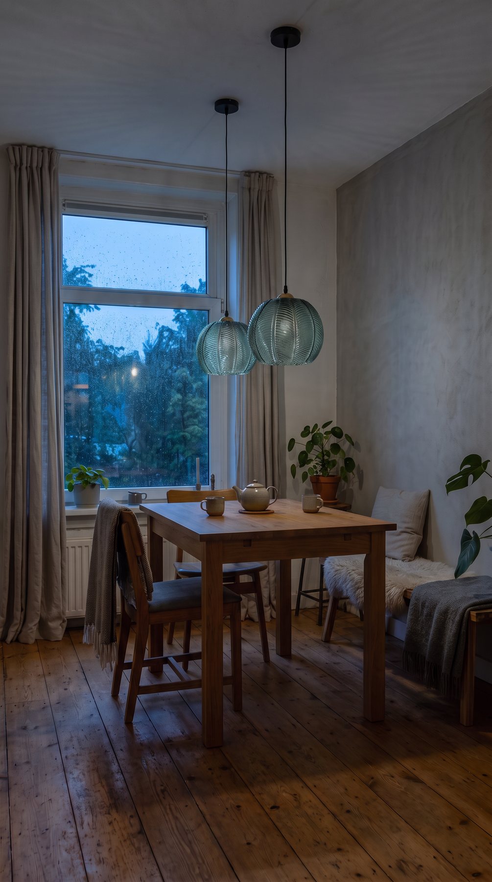 De kamer met de lamp uit