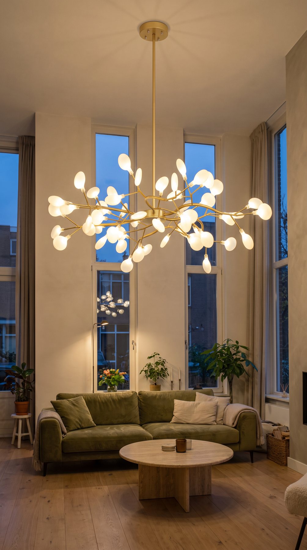 Dezelfde kamer met de lamp aan