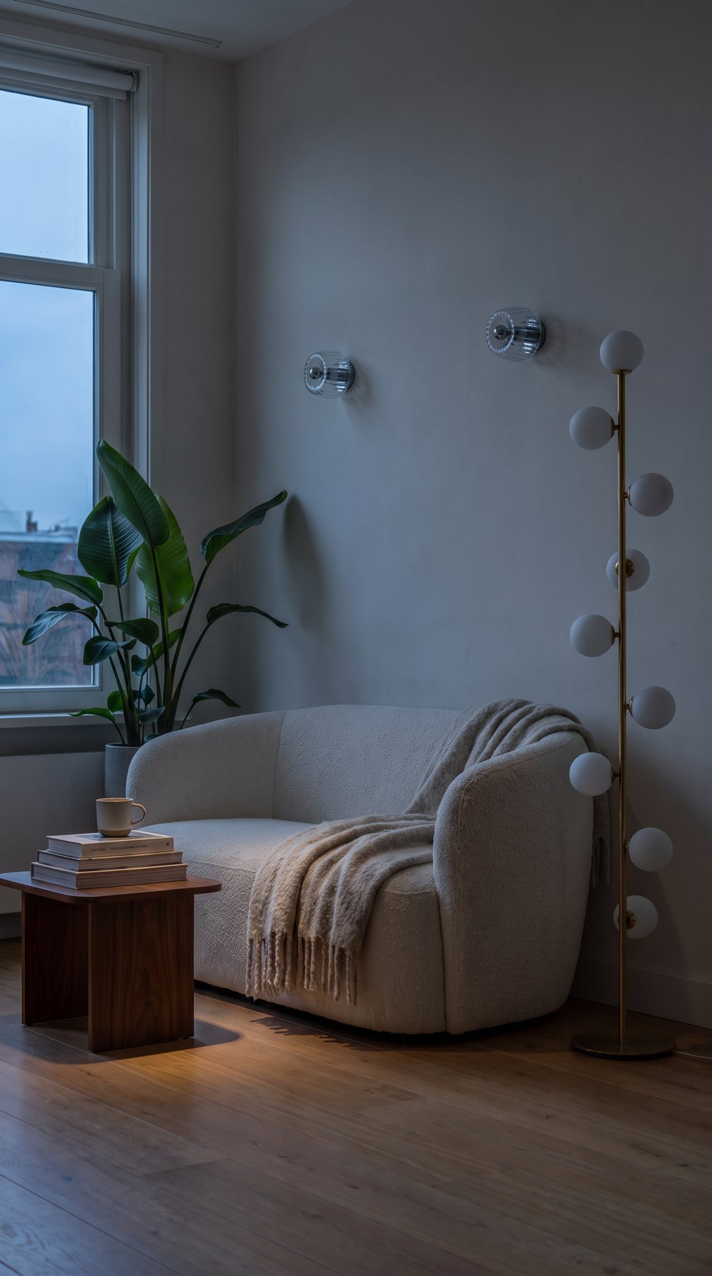 De kamer met de lamp uit