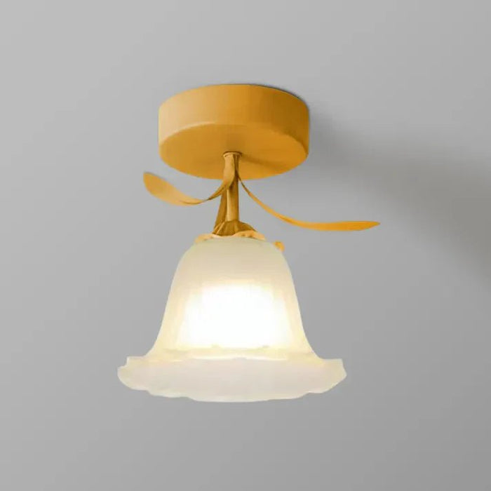 Eenvoudige Tiffany Plafondlamp Met Minibloemen - plafondlamp - materiaaldetail